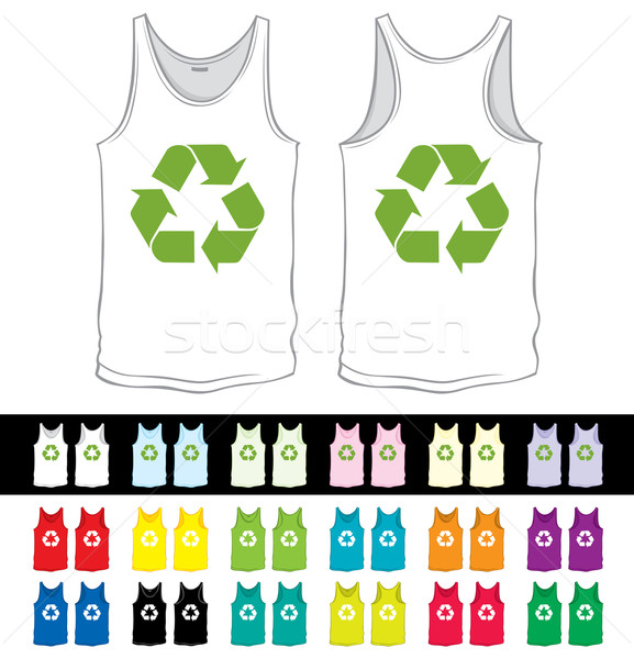Unterhemd unterschiedlich Farbe Recycling Symbol Vektor Stock foto © leedsn