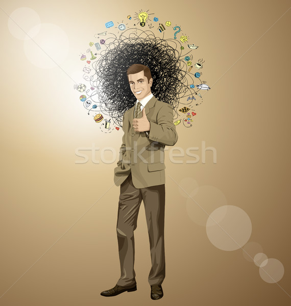 Vector Business Man Shows Well Done Stock photo © leedsn