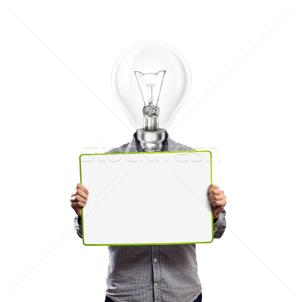 Сток-фото: лампы · голову · бизнесмен · пусто · написать · совета