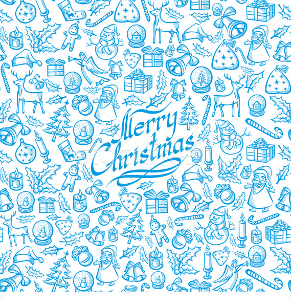 Vector Seamless Christmas and New Year Card Stock photo © leedsn