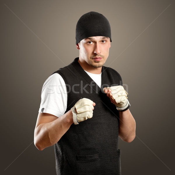 Man In Boxing Position Stock photo © leedsn