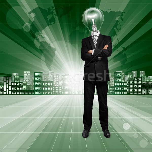 Lamp Head Human against Conceptual Background Stock photo © leedsn