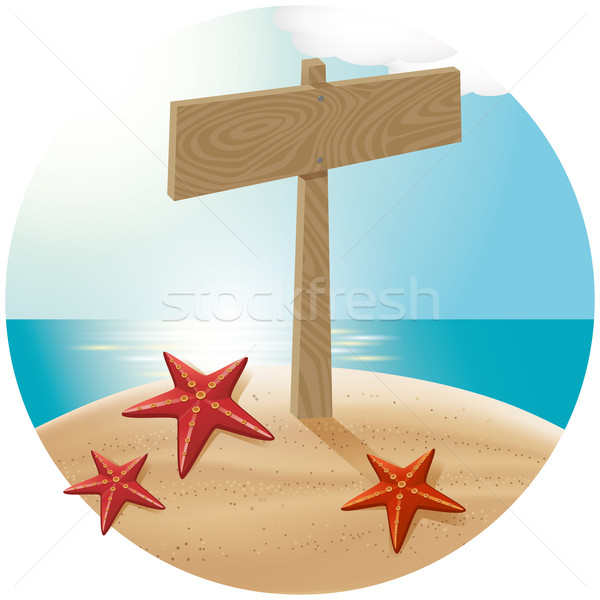 Guidepost At The Sea Beach 04 Stock photo © leedsn