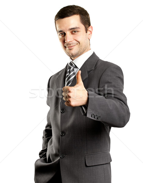 Business Man Shows Well Done Stock photo © leedsn