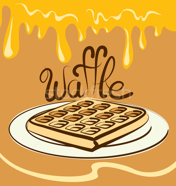 Vetor waffle abstrato restaurante Foto stock © leedsn