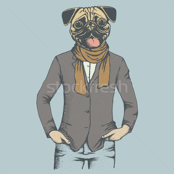 Pug dog vector illustration Stock photo © leedsn