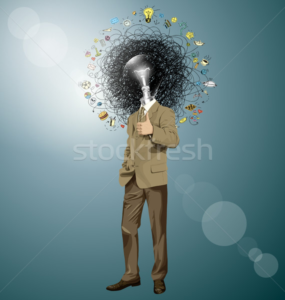 Vector Business Man Shows Well Done Stock photo © leedsn