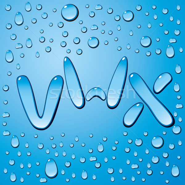 Waterdruppels brieven vector ingesteld Blauw textuur Stockfoto © leedsn