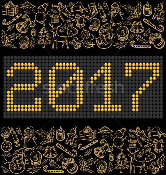 Stock photo: Vector button numbers 2017