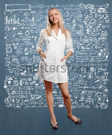 Stock photo: Vector woman meditating in lotus pose