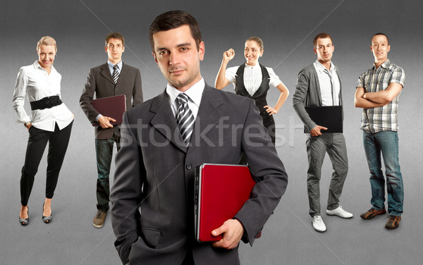 üzleti csapat különböző hátterek férfi megbeszélés boldog Stock fotó © leedsn