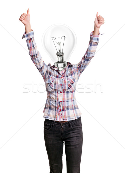 Lamp Head Girl With Well Done Stock photo © leedsn
