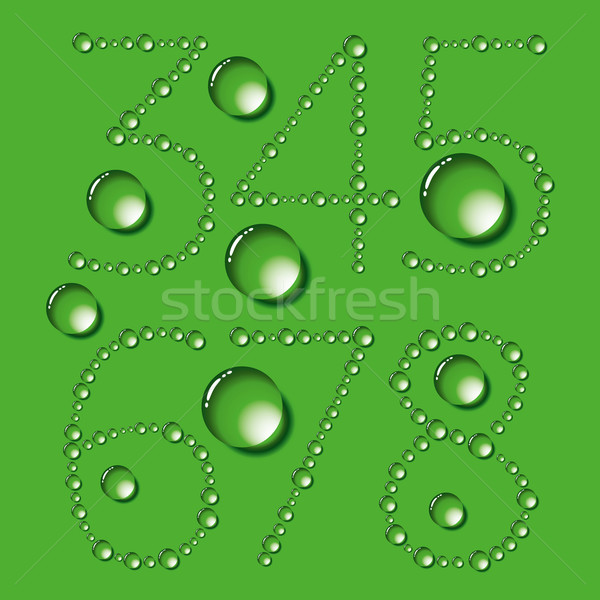 Gotas de agua cartas vector establecer verde textura Foto stock © leedsn