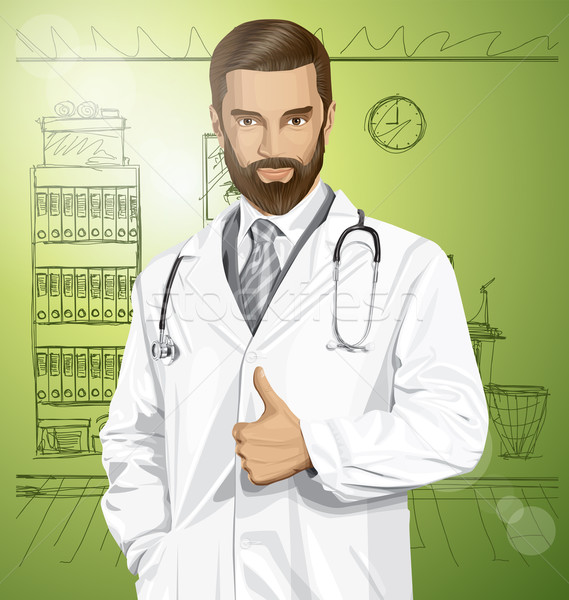 Vector Doctor With Stethoscope Stock photo © leedsn