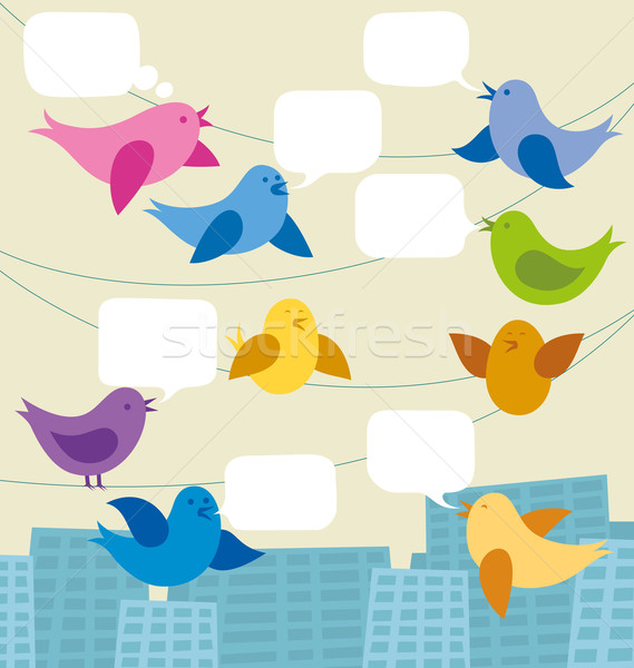 Vector Card With Birds Stock photo © leedsn