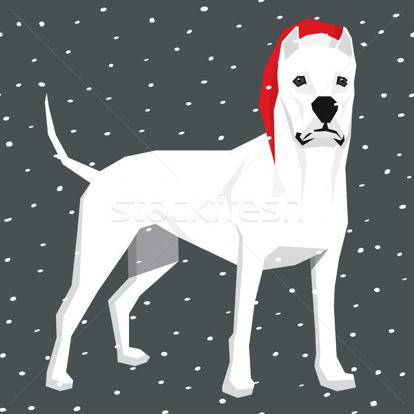 Vector perros colección polígono perro Navidad Foto stock © leedsn