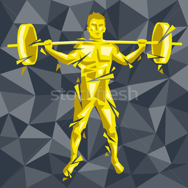 Atravessar caber novo homem geométrico crossfit Foto stock © leedsn