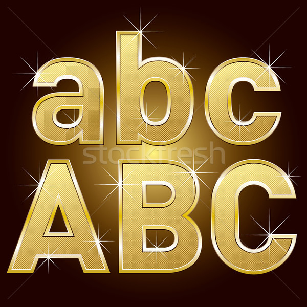 Golden Letters and Numbers Big and Small Stock photo © leedsn