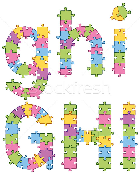 Puzzle Jigsaw Alphabet Letters Stock photo © leedsn