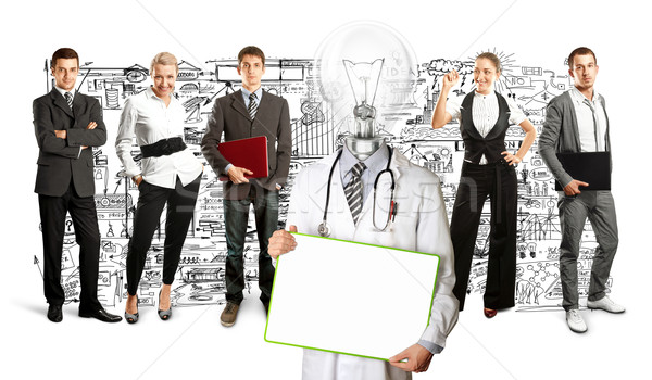 Stockfoto: Business · team · lamp · hoofd · arts · idee · verschillend