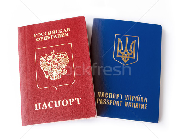 Stock photo: Ukrainian and Russian ID passports 