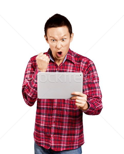 Asian Man With Touch Pad Stock photo © leedsn