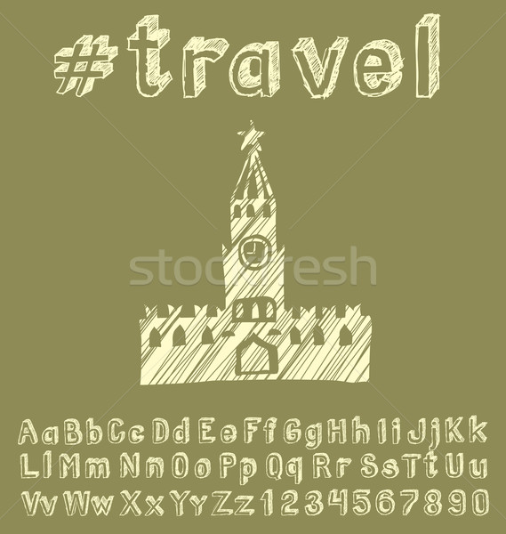 Utazás vektor kéz betűtípus üzlet Föld Stock fotó © leedsn