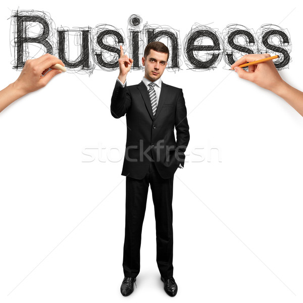 Stock photo: sketch word business with businessman