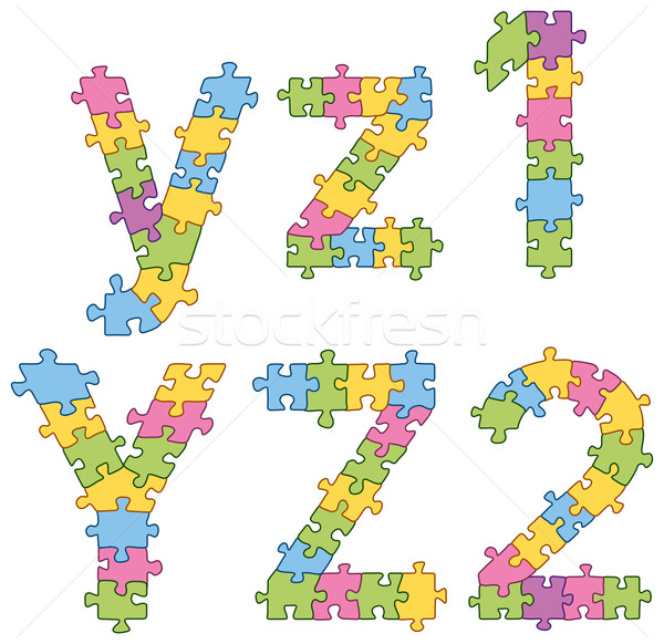Puzzle Jigsaw Alphabet Letters Stock photo © leedsn