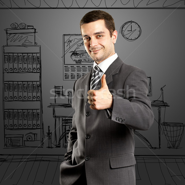 Business Man Shows Well Done Stock photo © leedsn