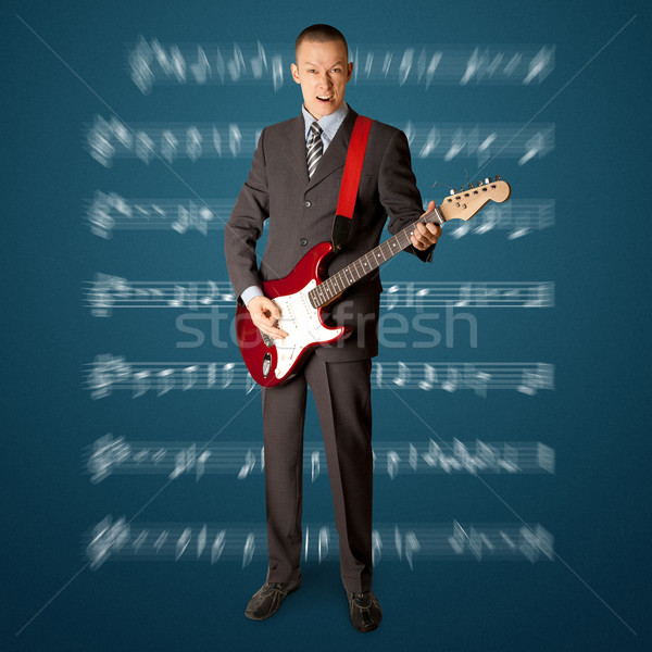 punk man with the guitar Stock photo © leedsn