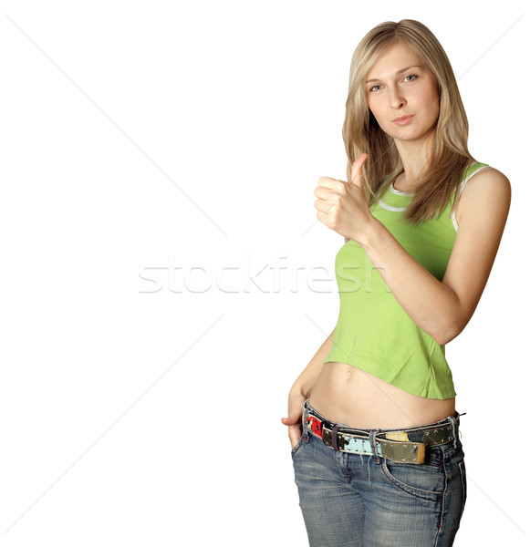 Stock photo: cute woman says well done