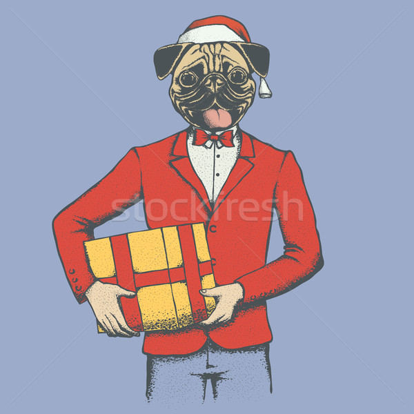 Pug dog vector illustration Stock photo © leedsn