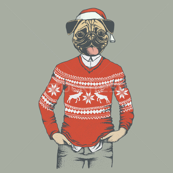 Pug dog vector illustration Stock photo © leedsn