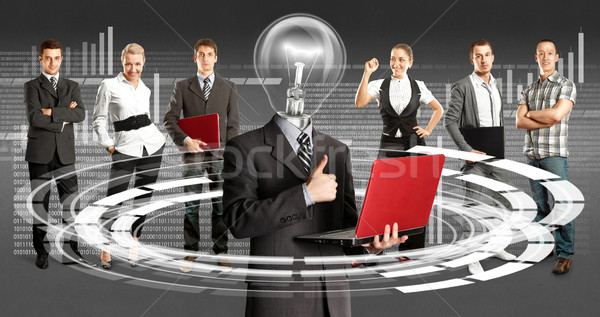 Business Team With Lamp Head Stock photo © leedsn