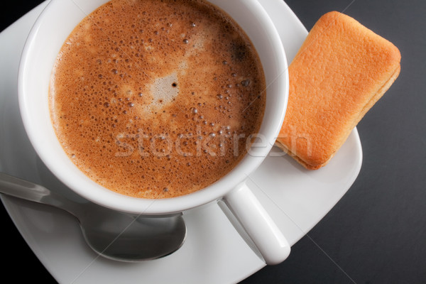 Kávé fehér porcelán csésze frissen felső Stock fotó © Leftleg