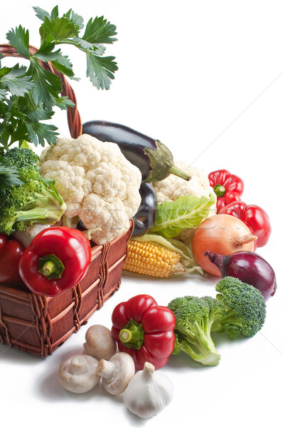 овощей свежие зрелый плетеный корзины Сток-фото © Leftleg