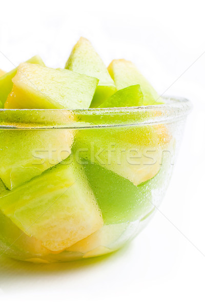 Stockfoto: Meloen · vers · rijp · stukken · glas