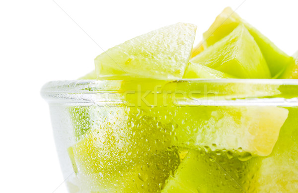 Dinnye adag nemi erőszak friss darabok üveg Stock fotó © Leftleg