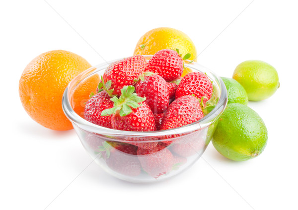 水果 玻璃 碗 新鮮 成熟 草莓 商業照片 © Leftleg