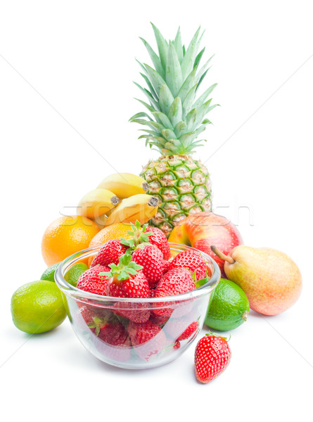 Gyümölcsök egyezség különböző friss érett ananász Stock fotó © Leftleg