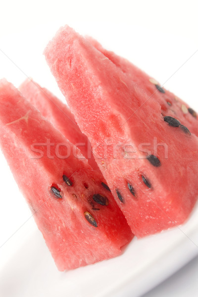 Wassermelone Teil Scheiben Platte isoliert Stock foto © Leftleg
