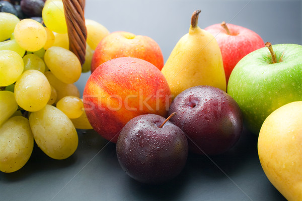 Gyümölcsök különböző friss érett közelkép szilva Stock fotó © Leftleg