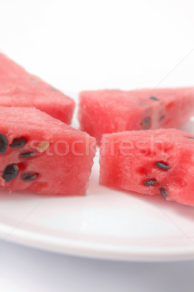 Wassermelone Teil Scheiben Platte isoliert Stock foto © Leftleg