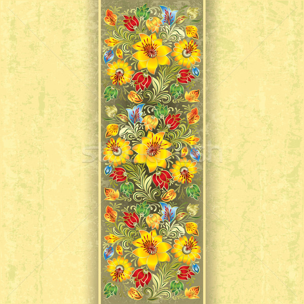 Streszczenie grunge wiosną kwiatowy ozdoba żółty Zdjęcia stock © lem