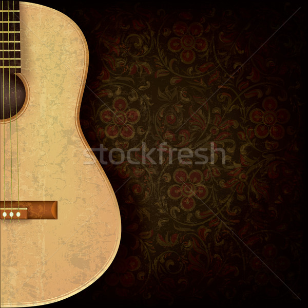 Grunge müzik gitar süs kahverengi Stok fotoğraf © lem