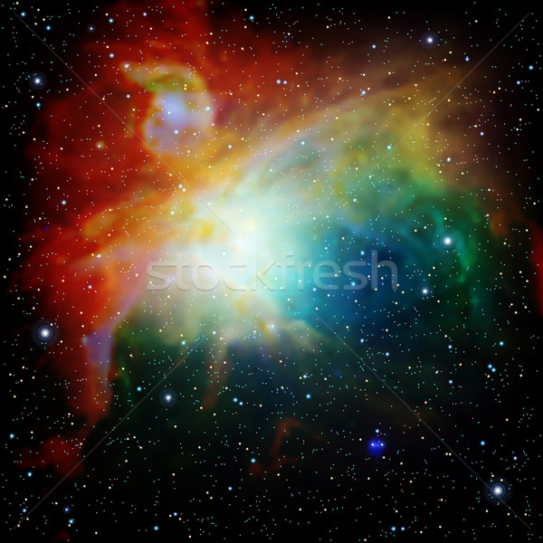 Colorat univers stele nebuloasa galaxie cer Imagine de stoc © lem