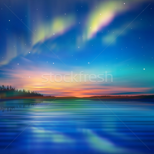 abstract background with sunset and mountains Stock photo © lem