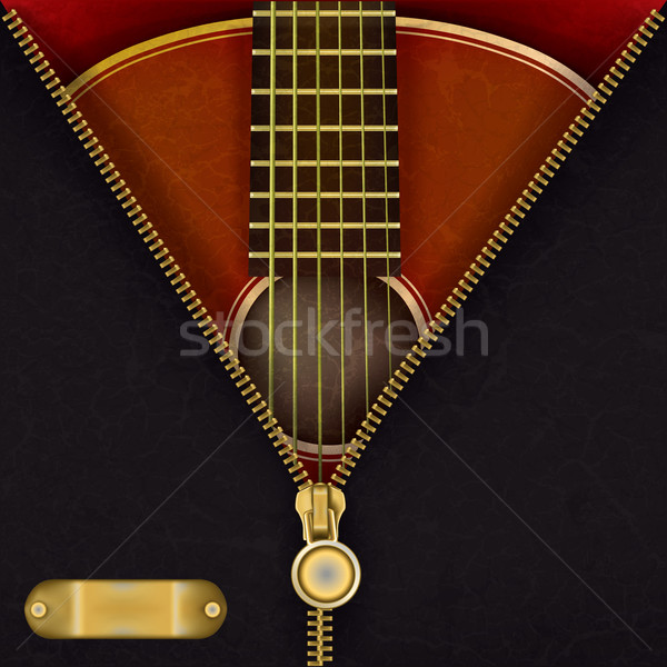 abstract background with guitar and open zipper Stock photo © lem
