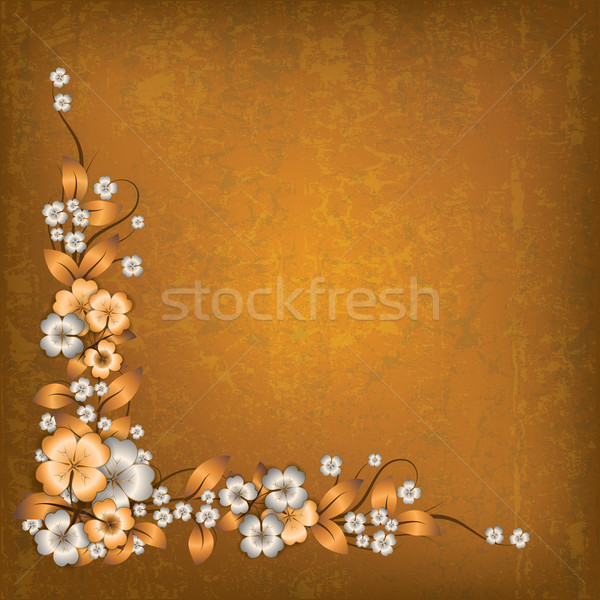 Abstract grunge lentebloemen bruin bloem blad Stockfoto © lem